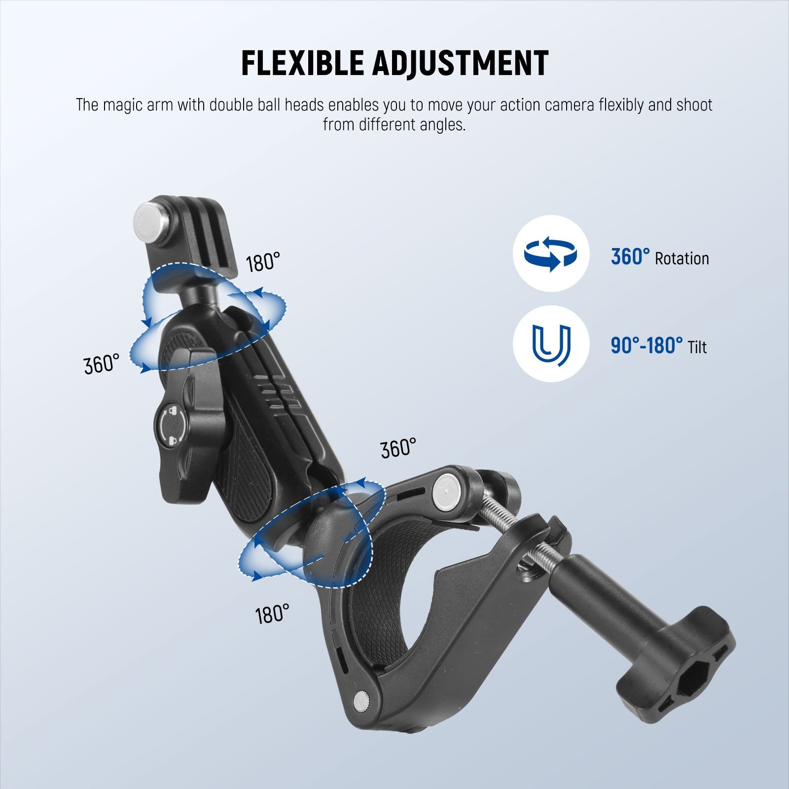 The magic arm with double ball heads