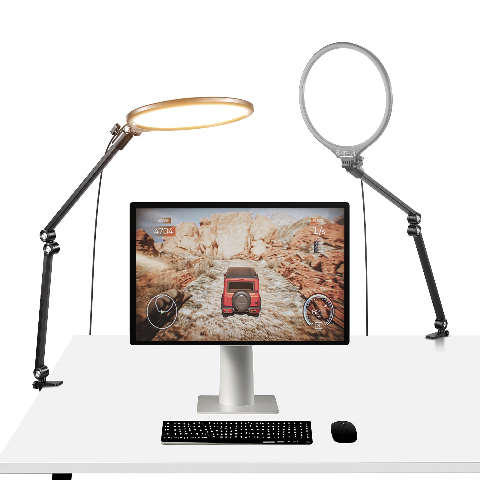 2 pack NEEWER R10 Desk Streaming Lights with Clamp Stands