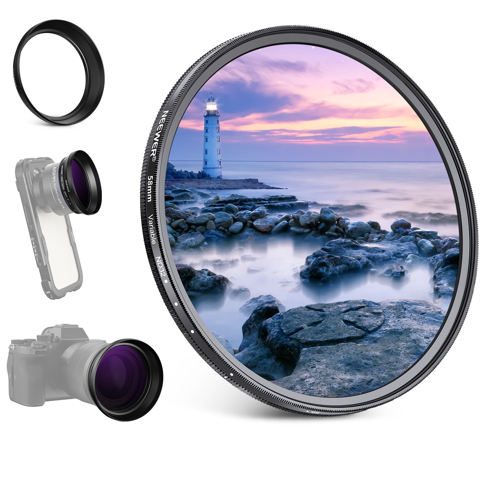 NEEWER 58mm Variable ND2-32 Filter