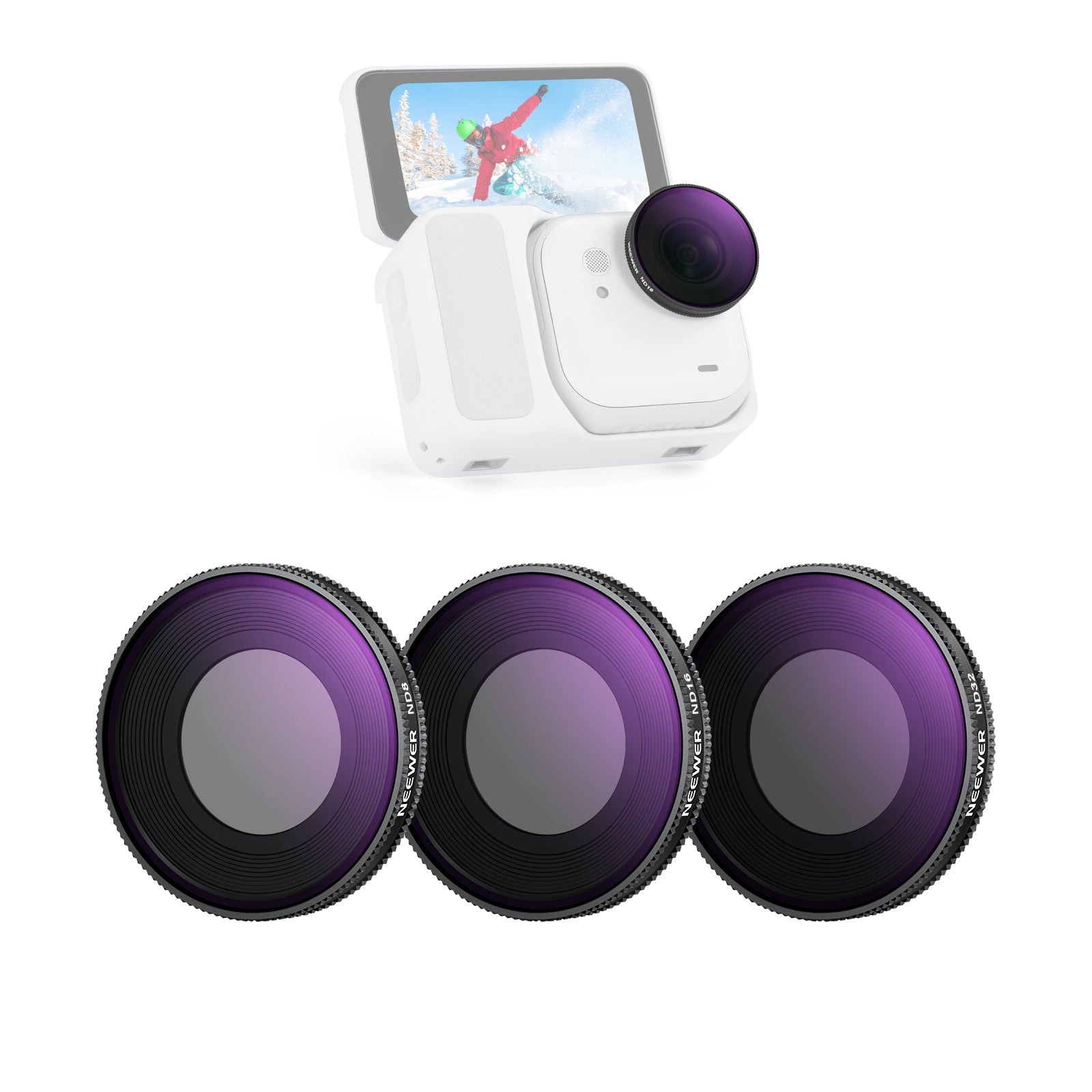 NEEWER 3 Pack ND Filter Set For Insta360 GO Ultra