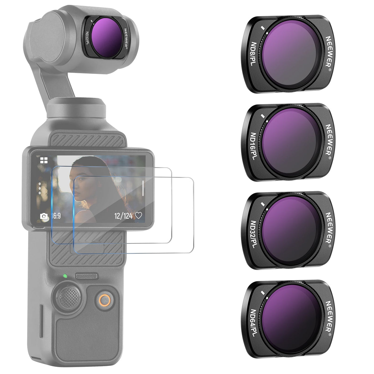 NEEWER Juego de filtros UV CPL ND compatible solo con