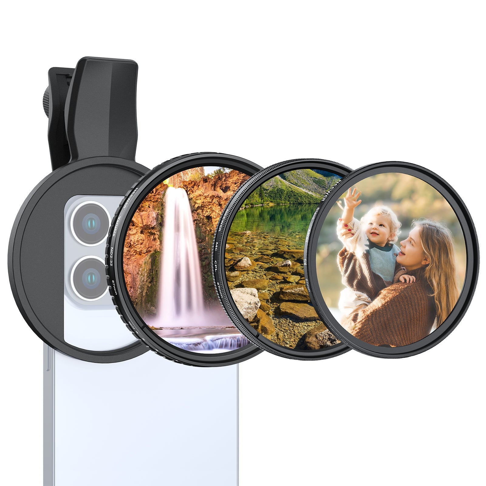 NEEWER 67mm Lens Filter Set For iPhone