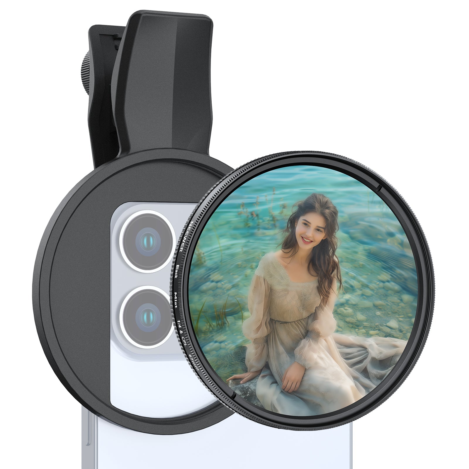 NEEWER 2 in 1 CPL & Black Diffusion 1/4 Filter For iPhone