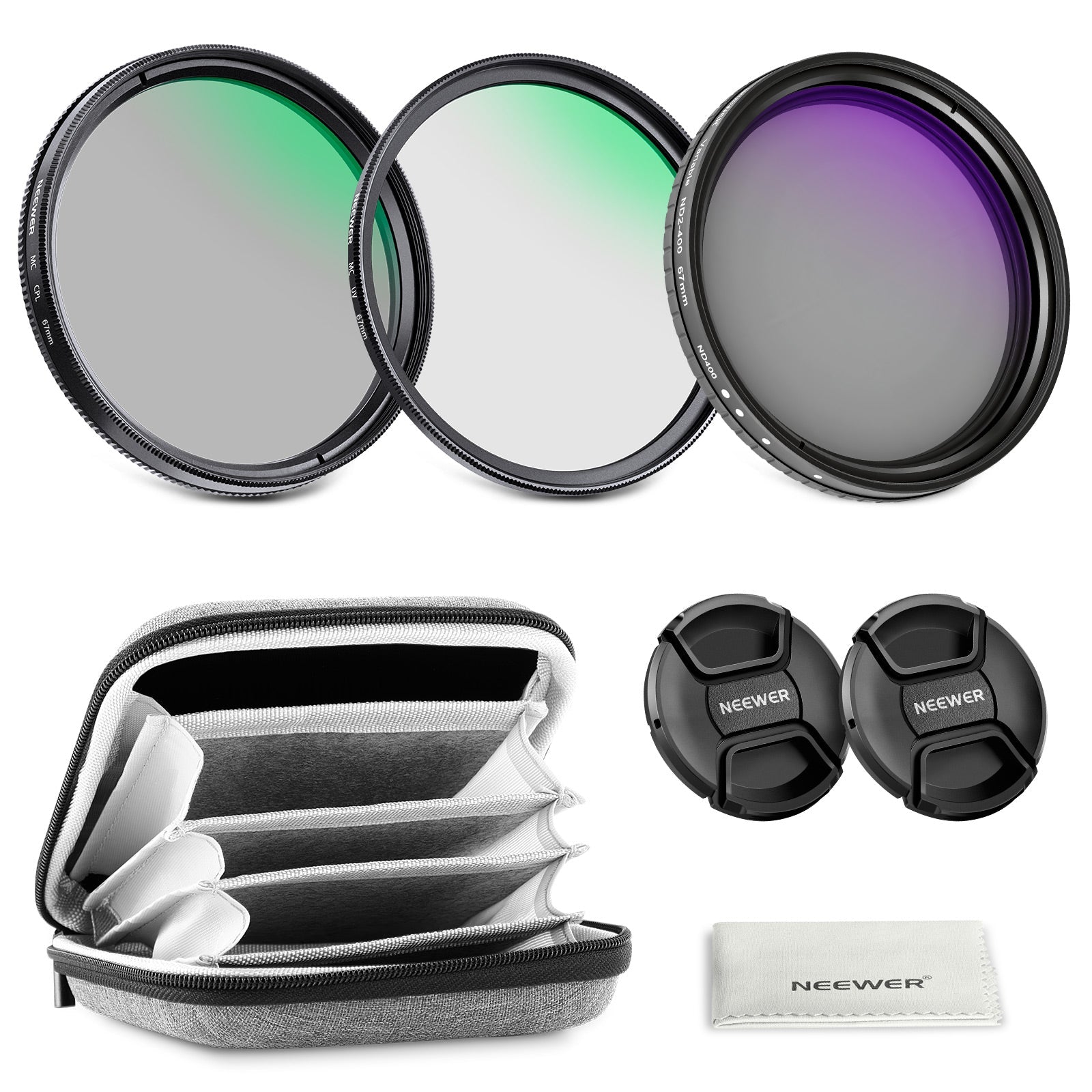 NEEWER 3 Pack Variable ND + CPL + UV Filter Kit