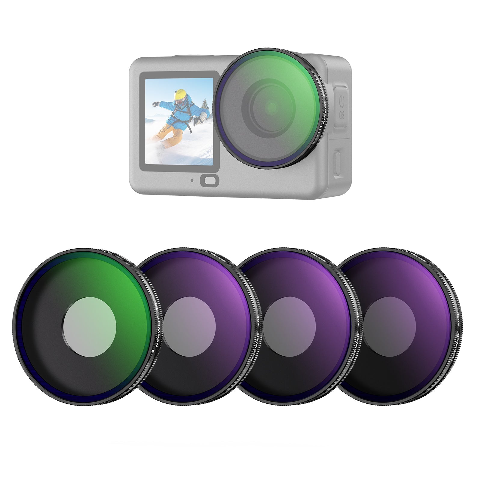 NEEWER FL-B100 Screw On 4 Pack CPL + ND Set For DJI Osmo Action 6