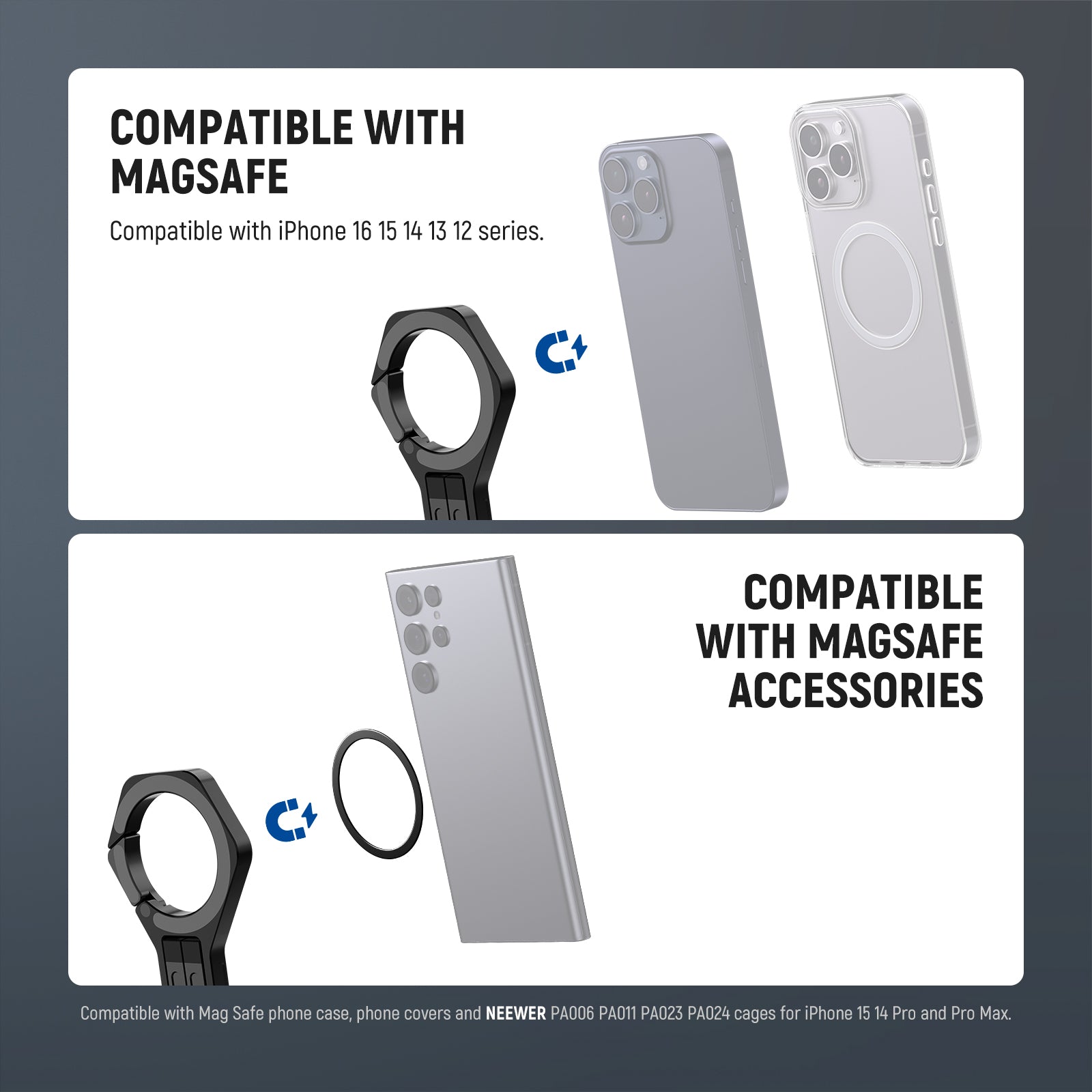 NEEWER DS027 Magnetic Phone Holder Stand is compatible with MagSafe system