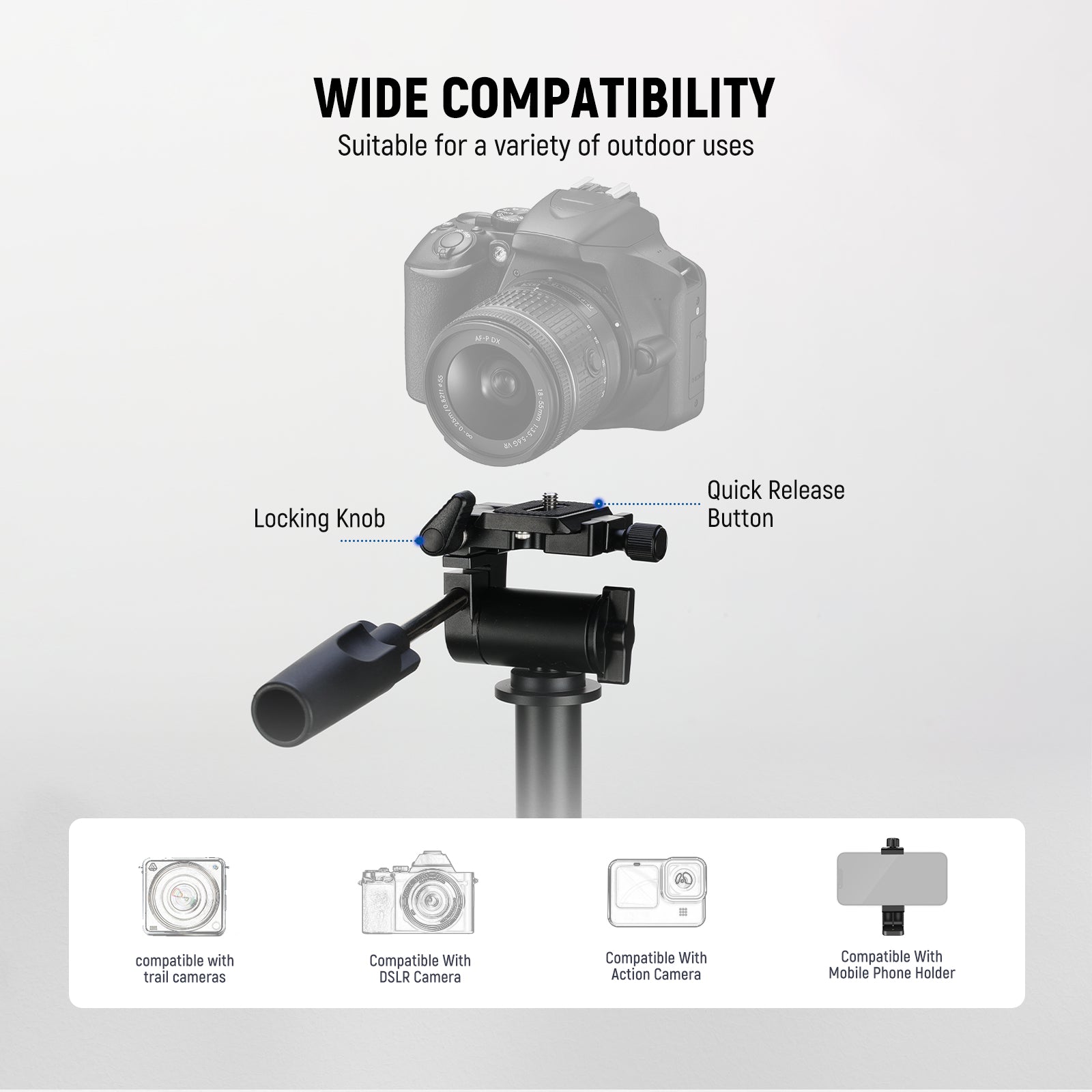 Wide Compatibility of the NEEWER ST010 24" Outdoor Camera Arm