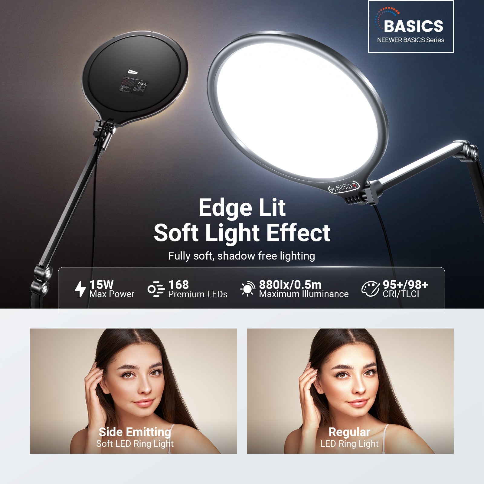 NEEWER R10 Desk Streaming Light features edge lit design.