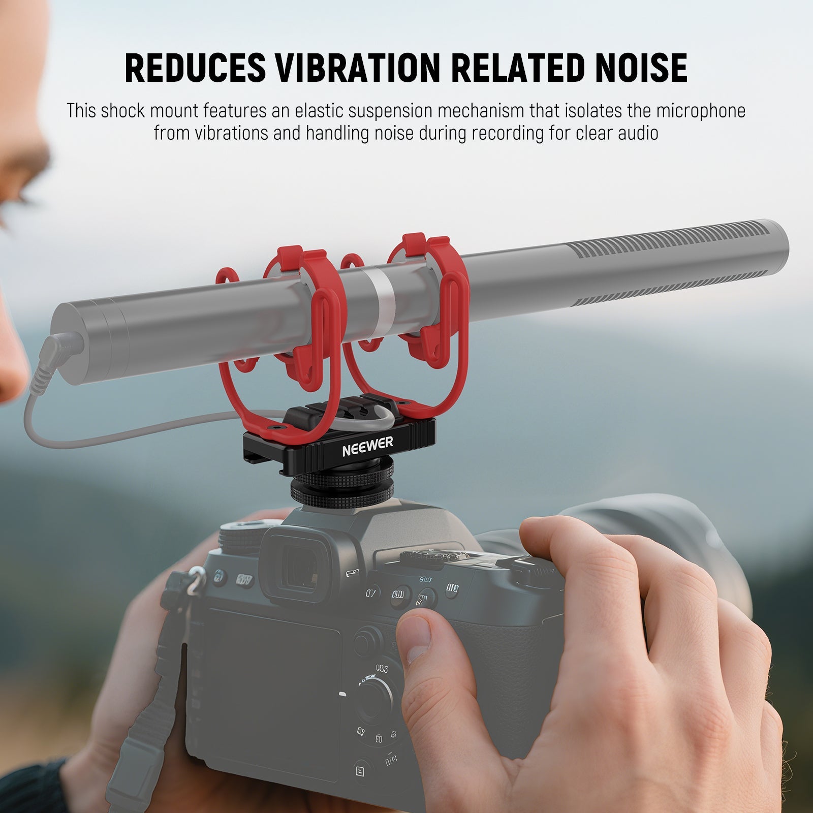 NEEWER MH1 Microphone Shock Mount reduces vibration related noise.