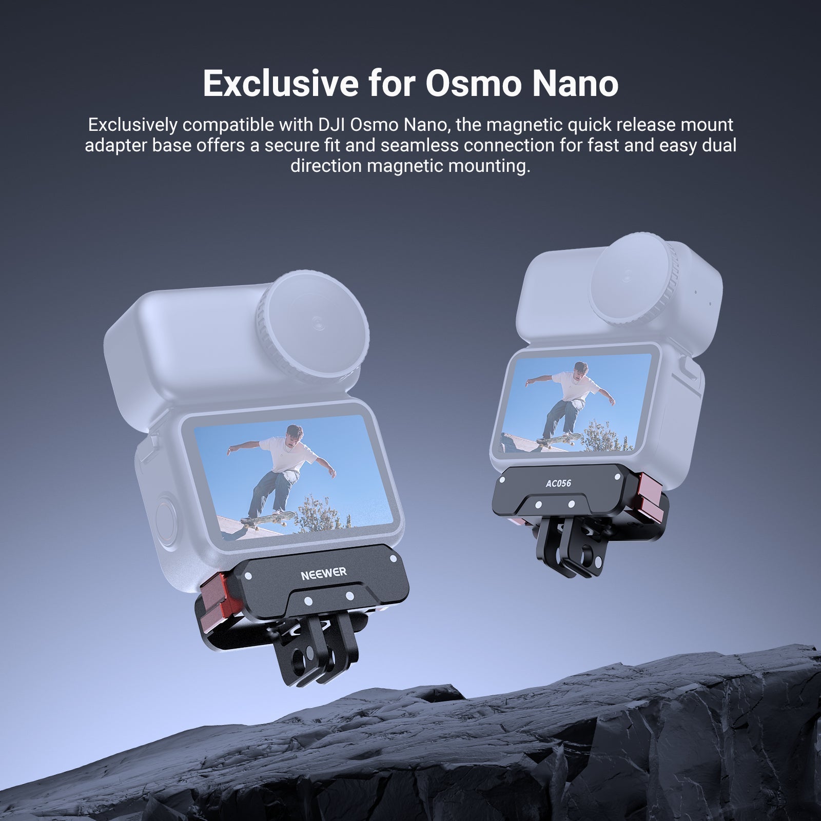 Two NEEWER AC056 Magnetic Quick Release Mount Adapters For DJI Osmo Nano
