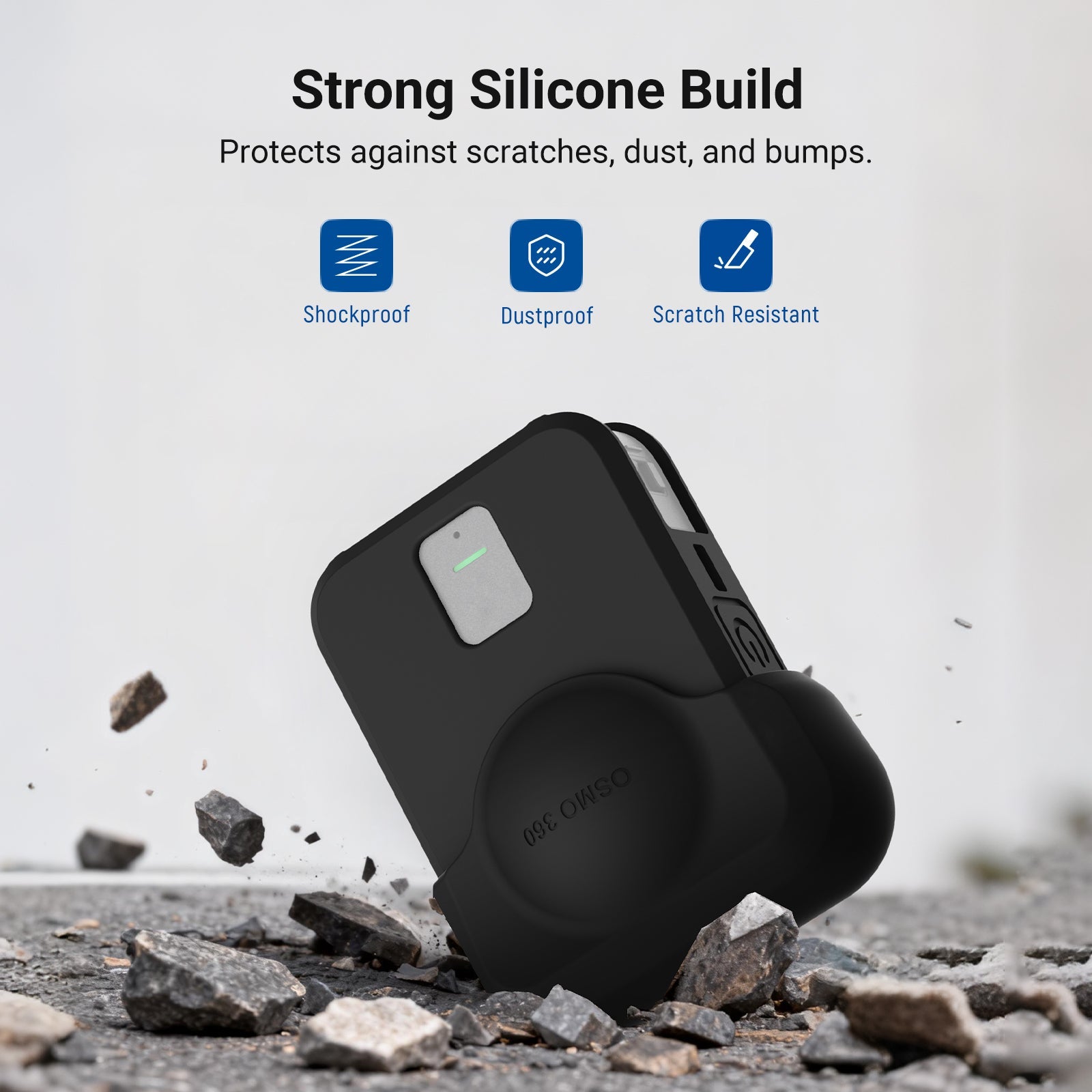 Made of soft, non slip silicone, the osmo 360 silicone lens cap and the protective case guard your camera accessory for photography against impacts, scratches, water, and dirt