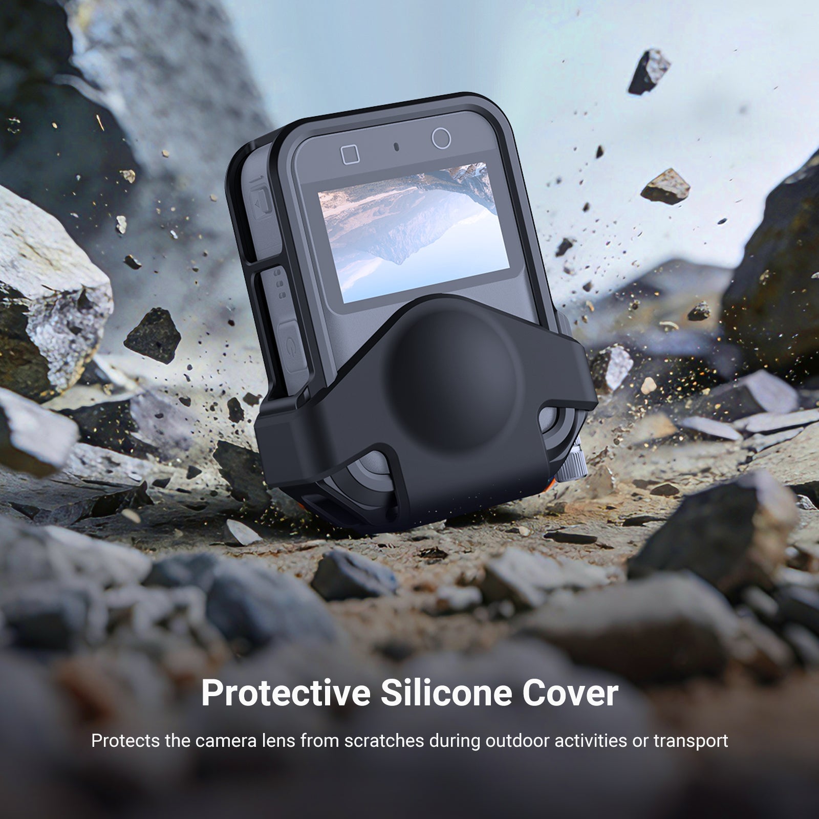 NEEWER AC048 Action Camera Cage protects the camera lens from scratches during outdoor activities.