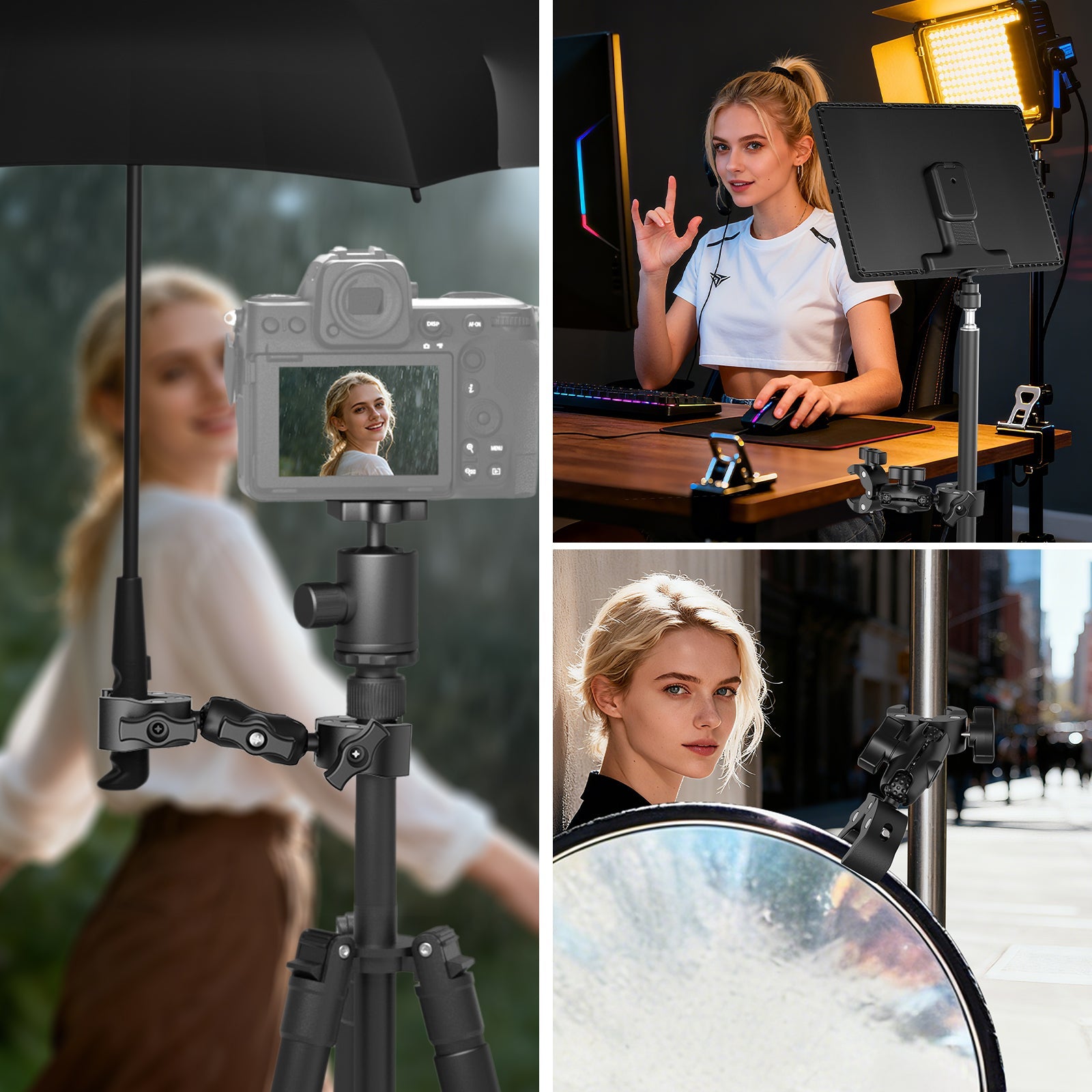 Scenarios for NEEWER CA160 Double Super Clamp Mount