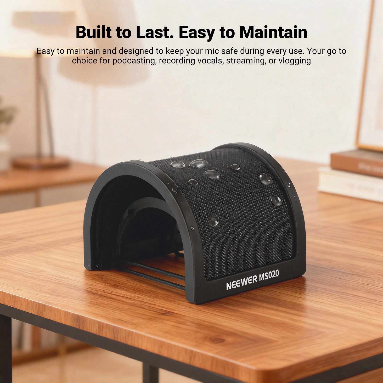 NEEWER MS020 Microphone Pop Filter can keep your mic clean from dust, dampness, and saliva.