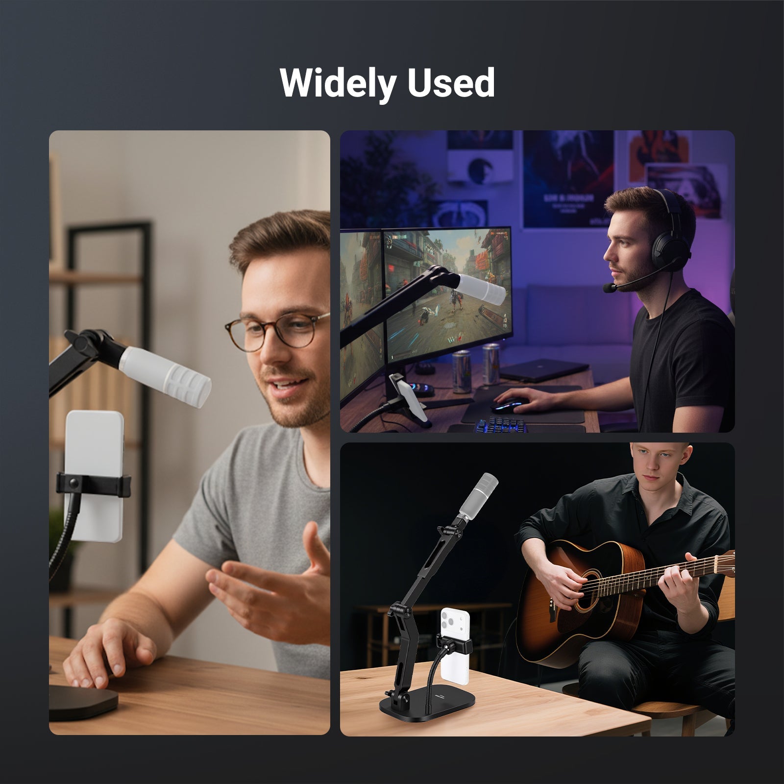 NEEWER MS022 Desktop Mic Stand is used for podcasting, gaming and video recording.