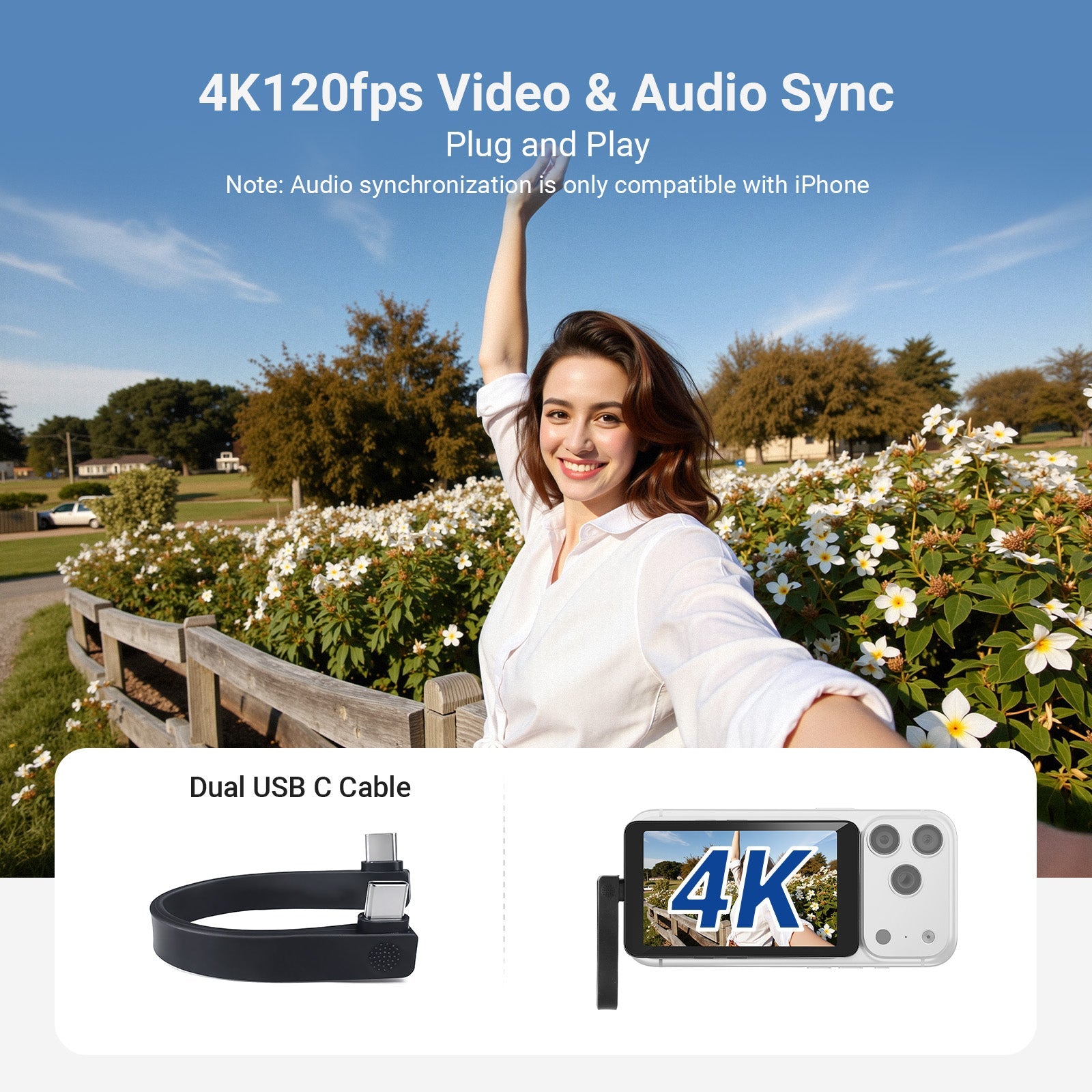 The back camera selfie monitor preserves all phone audio functions during recording