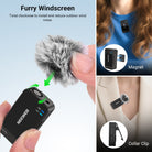 The NEEWER CM26 Pro Wireless Lapel Microphone can be worn using either magnetic attachment or a clip.