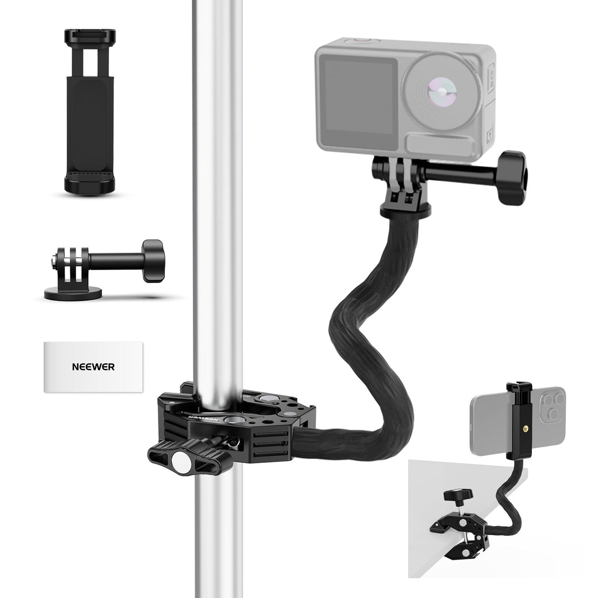 NEEWER GP-26 Action Camera Mount Kit with Super Clamp - NEEWER