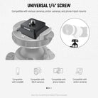 This quick release plate attachment has standard 1/4" mounting screw