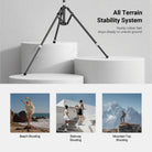 NEEWER ST260C Carbon Fiber Light Stand is used for beach, stairway, and mountain top shooting.