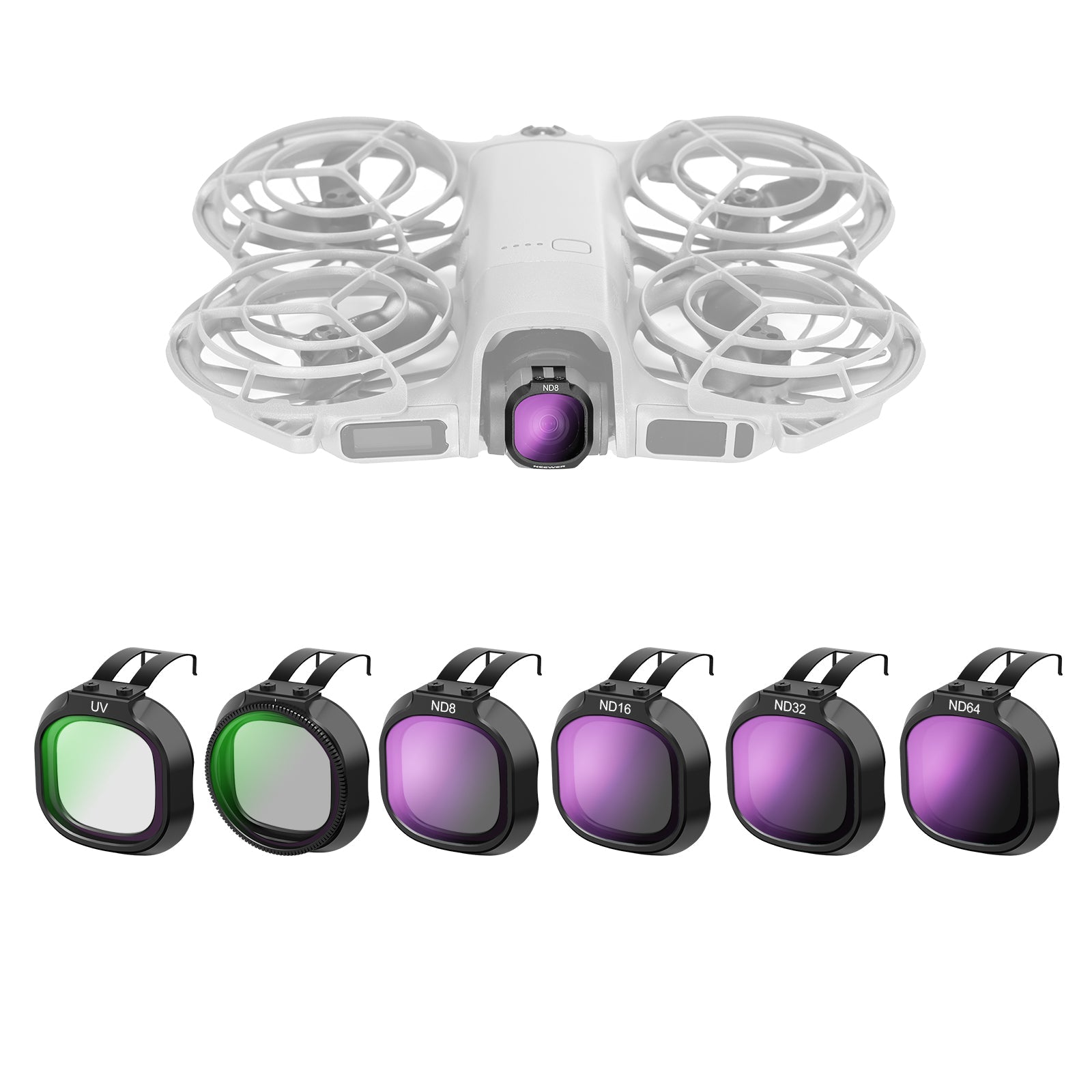 NEEWER Filter Set Compatible with DJI NEO 2 Drone - UV+CPL+ND8+ND16+ND32+ND64