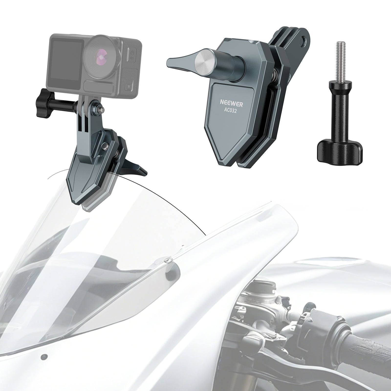 NEEWER AC032 Motorcycle Windshield Camera Clamp Mount