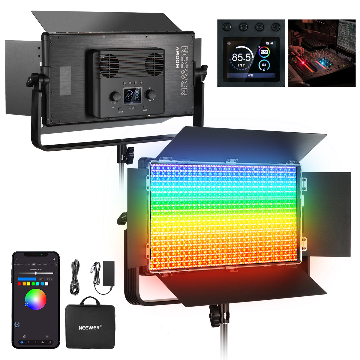 NEEWER AP100C 105W RGB LED Panel Video Light - NEEWER