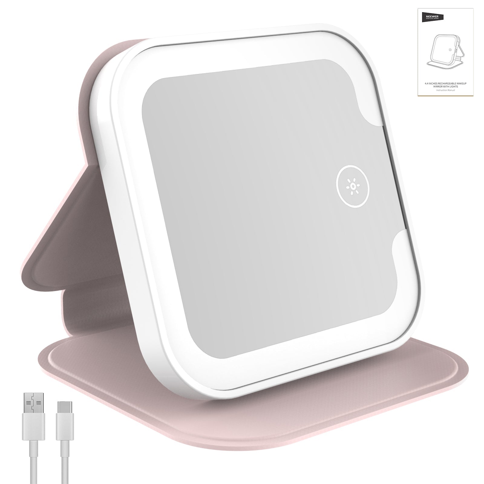 NEEWER N26 4.4" Compact LED Lighted Travel Makeup Mirror