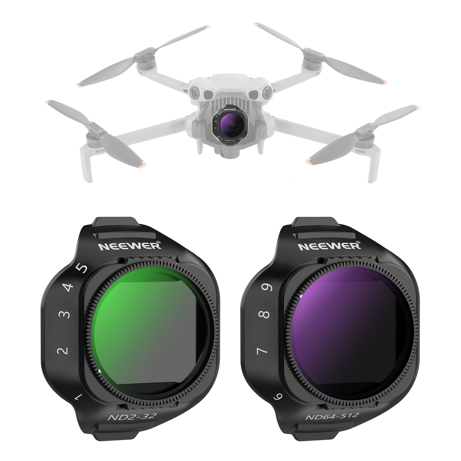 NEEWER Variable ND2-32+ND64-512 Filters For DJI Mini 5 Pro Drone