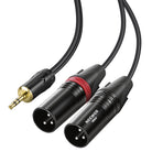 NEEWER 3.5mm 1/8 Inch TRS AUX to Dual XLR Breakout Cable