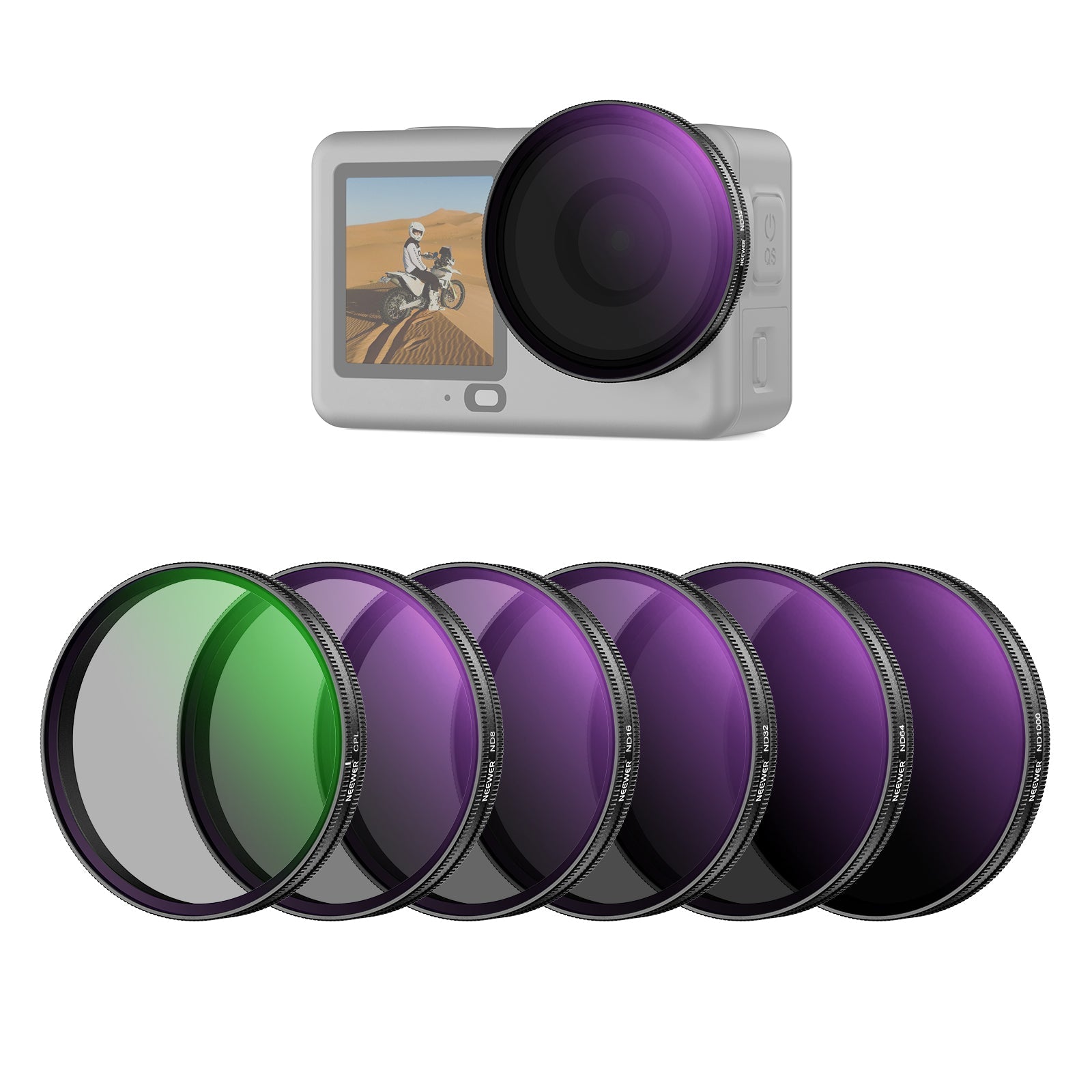 NEEWER 6 Pack ND Filter Set for DJI Osmo Action 6