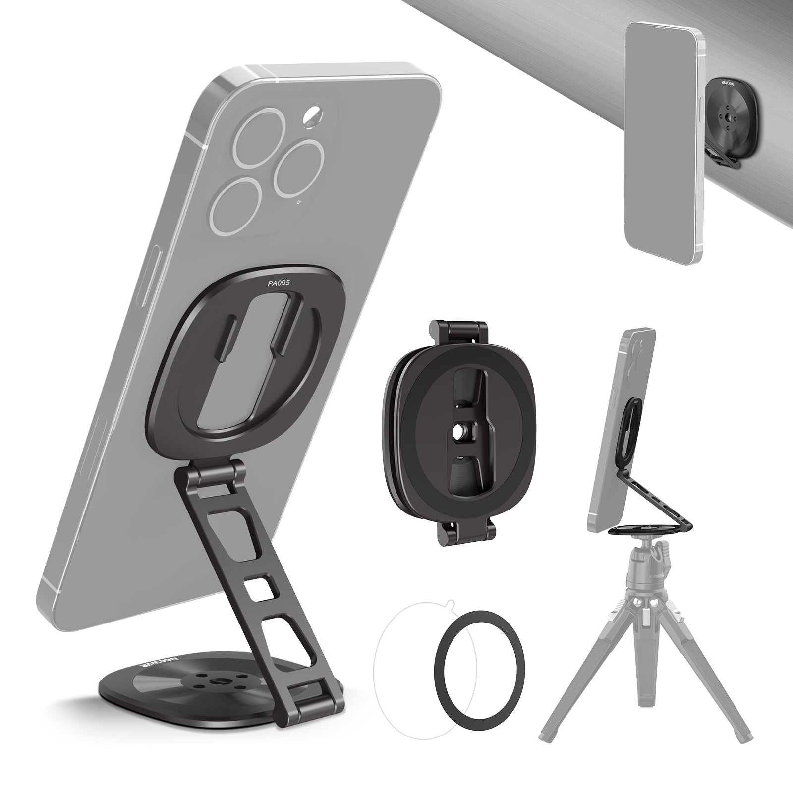 NEEWER PA095 Versatile Dual Magnetic Phone Ring Holder