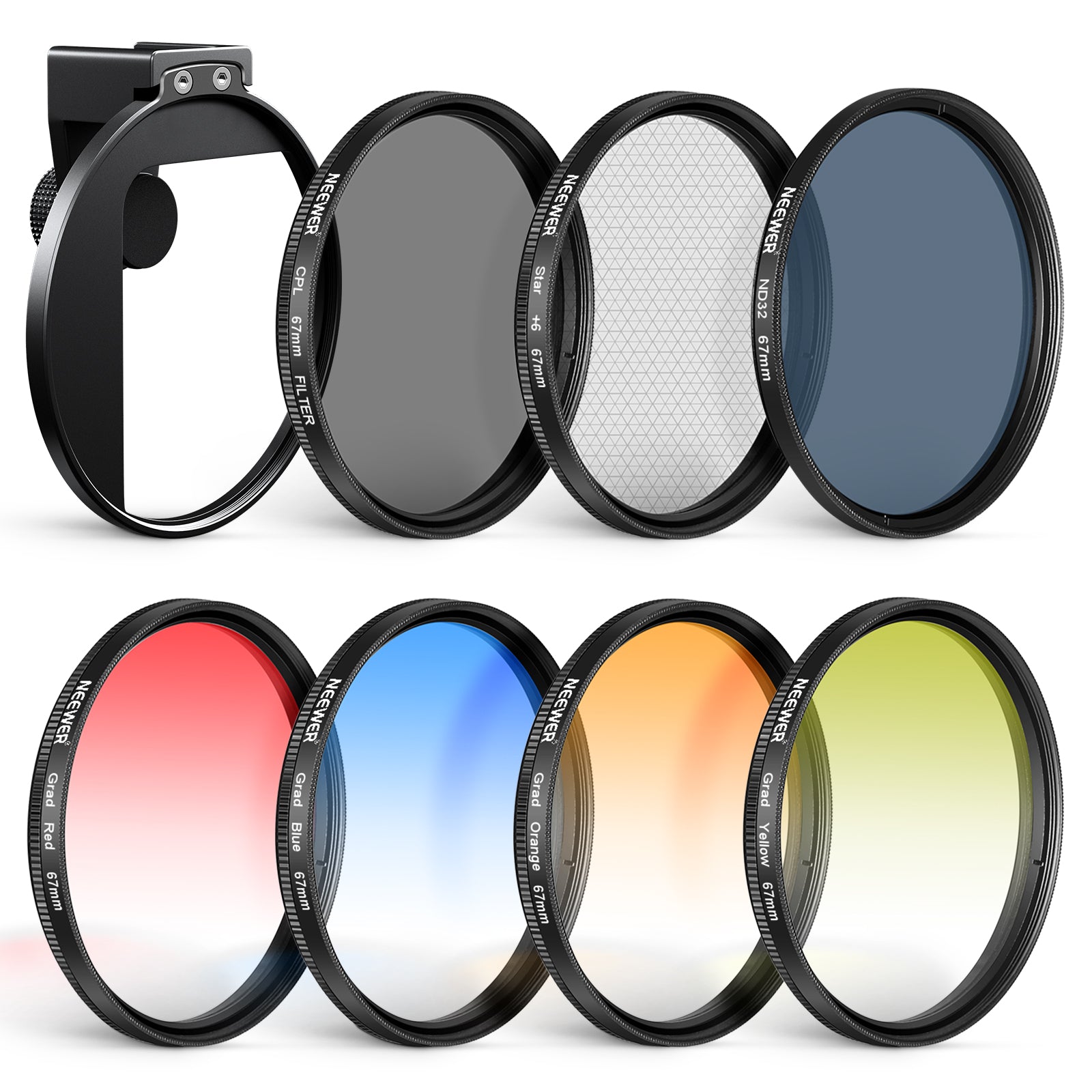 NEEWER FL-P15 67mm Clip On Phone Lens Filter Kit