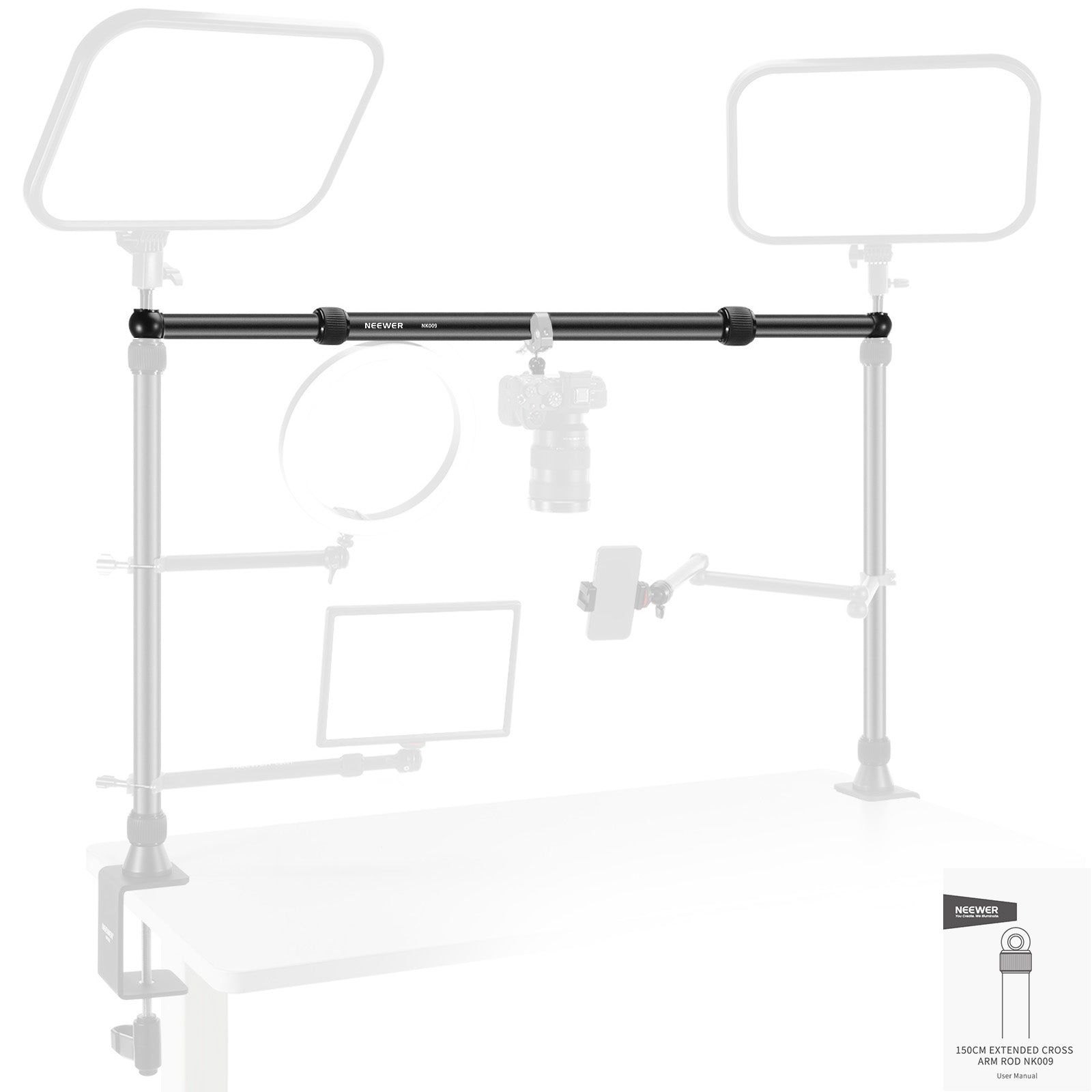 NEEWER NK009 Horizontal Boom Arm for Overhead Desk Mount
