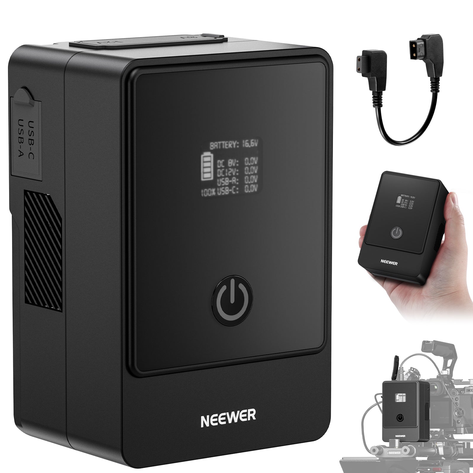 NEEWER PS099E 6800mAh ミニ Vマウントバッテリー NEEWER PS099EP 99Wh / 6800mAh Mini V Mount Battery