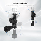 NEEWER MS049 Microphone Mount Adapter features a magic arm with two 360° rotating ball heads.