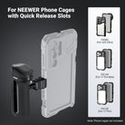 NEEWER PA148 Quick Release Side Handle fits NEEWER phone cage stabilizers with QR mounting slots.