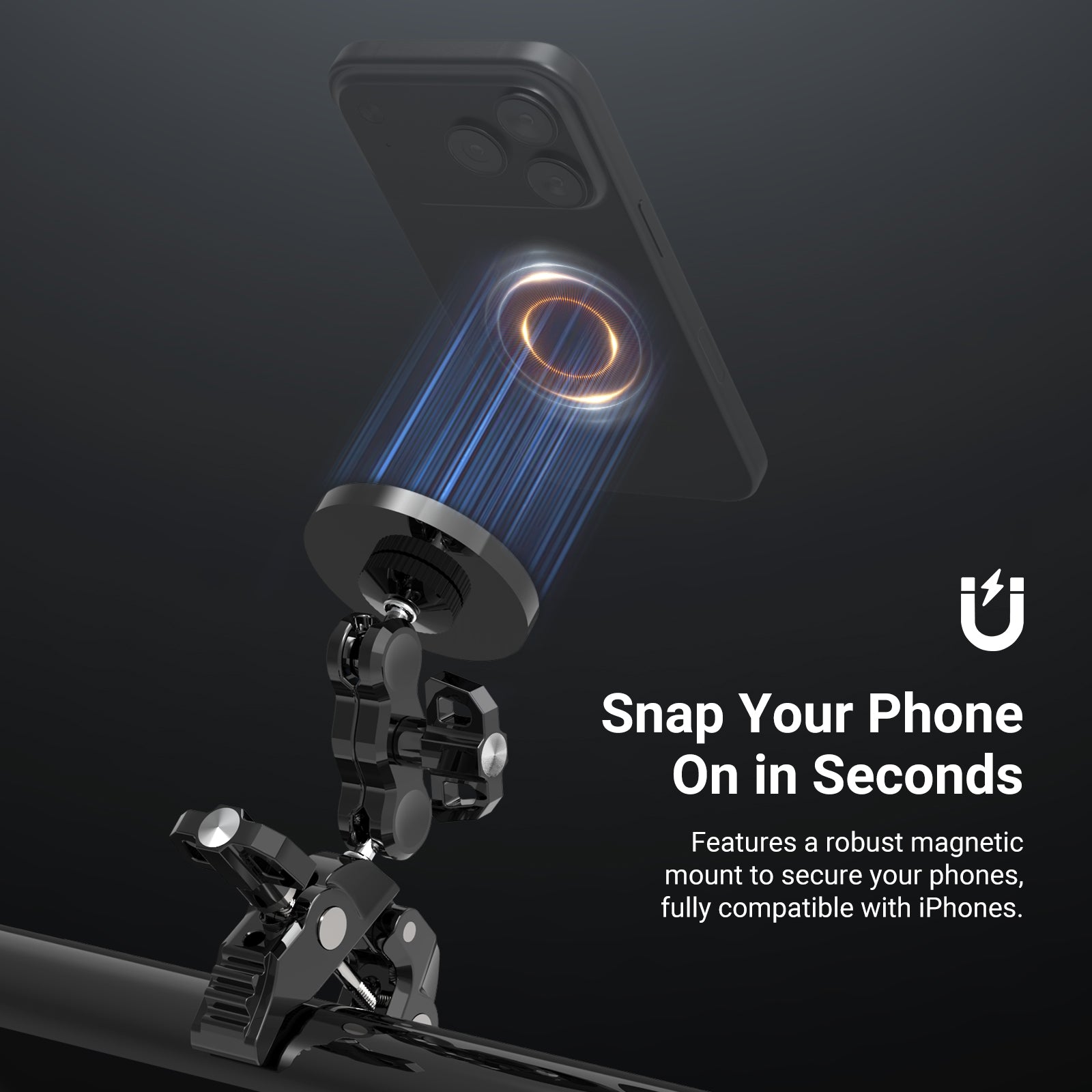 NEEWER PA150 Magnetic Phone Mount is fully compatible with iPhones.