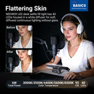 The girl uses the NEEWER TL30B LED Chin Fill Light to flat skin during her live stream.