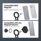 NEEWER PA985 3 in 1 Magnetic Selfie Stick Tripod is compatible with Magsafe and non Magsafe phone via magnetic ring and phone clip.