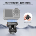 With a magnetic design and aluminum alloy clips, the magnetic mount easily attaches to your action camera.