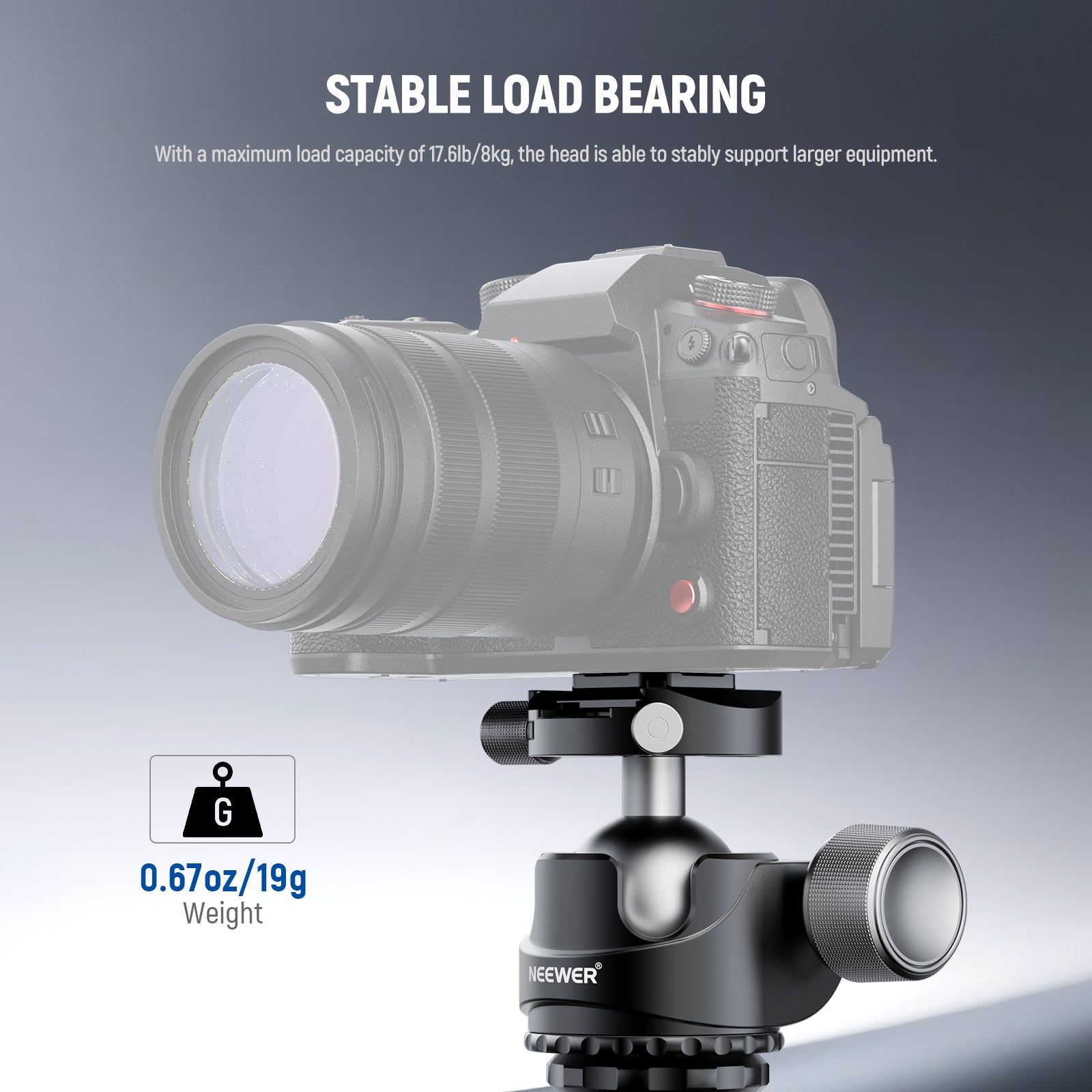 This head can stably support larger equipment.