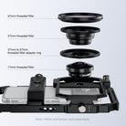 A removable 17mm to 37mm & 67mm filter lens adapter ring