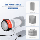 NEEWER HW-17B USB Lens Heater works with any 5V USB power source, such as portable chargers, laptops, or USB adapters.