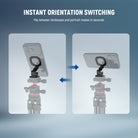 NEEWER DS028 Magnetic Smartphone Tripod Holder Adapter flips between landscape and portrait modes.