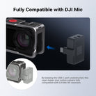 By keeping the USB C port unobstructed, this cage makes your action camera fully compatible with DJI Mic RX receivers.