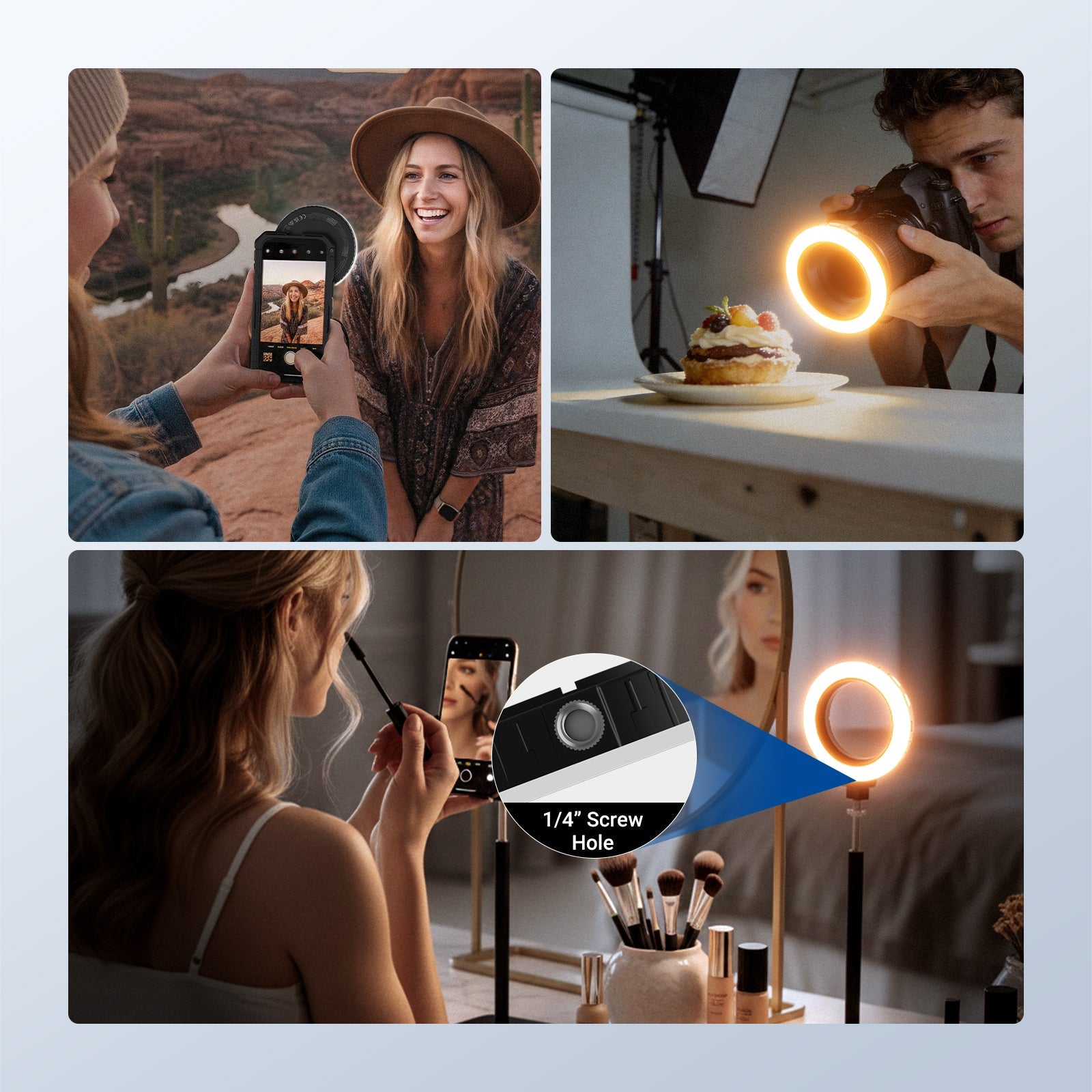 NEEWER M22 67mm Threaded Ring Light is ideal for TikTok films, streaming, photoshoots, filming, podcast, desk/tabletop macro shooting.