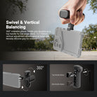 360° rotatable phone handle grip doubles as a top handle for low angle shots.