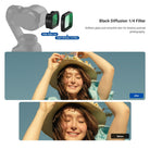The Black Diffusion 1/4 filter softens glare, smooths skin texture, and creates a dreamy, cinematic glow for portrait photography.