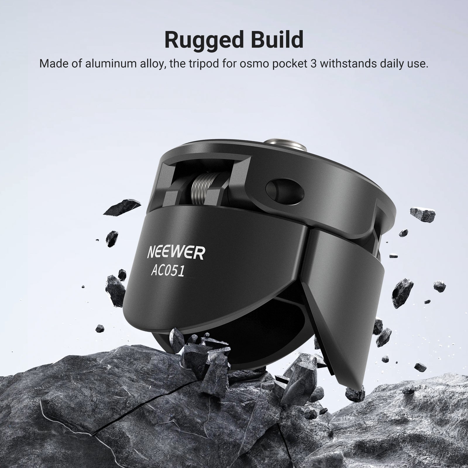 Made of aluminum alloy, the tripod for osmo pocket 3 withstands daily use.